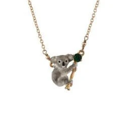 Animals From Australia Green Rhinestone & Koala Necklace | ACAU3021