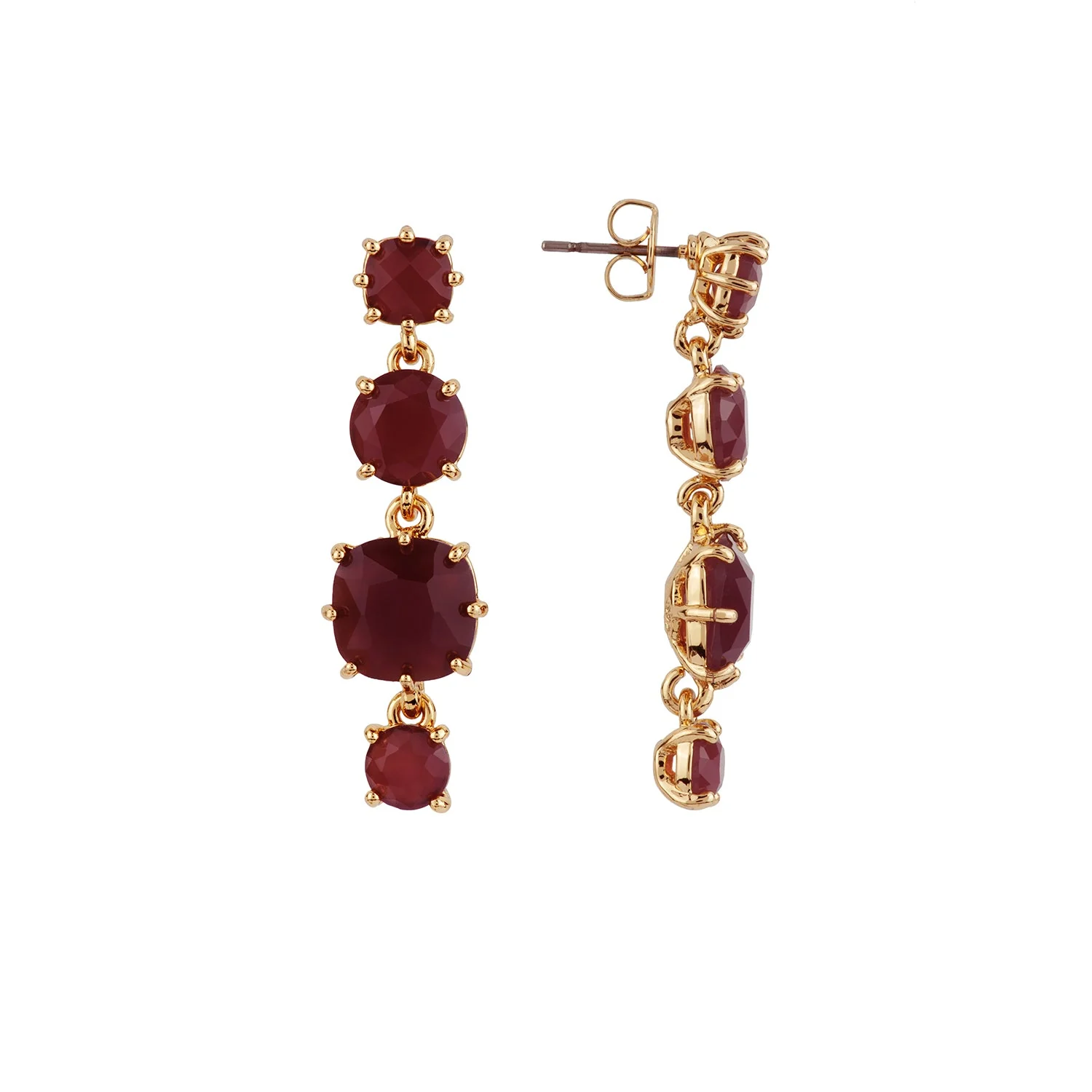 La Diamantine 4 Stones Aurore Purple Earrings | ACLD1201 - Image 2