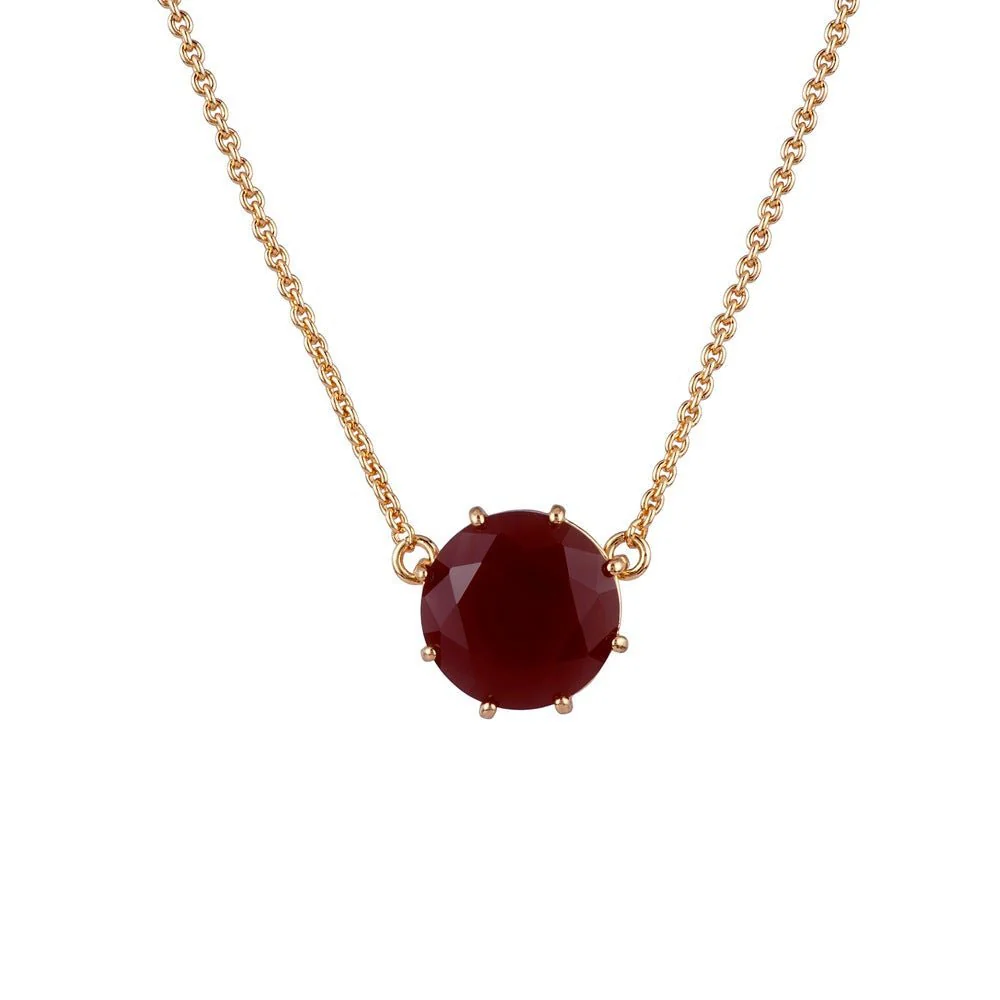 La Diamantine Round Stone Aurore Purple Necklace | ACLD3011