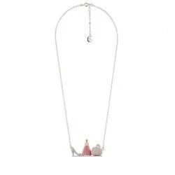 Soulier de Verre Silver+Pink Cinderella, Pumpkin And Slipper Necklace | ADCD3071 - Image 2