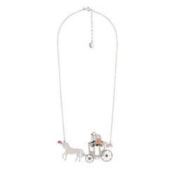 Soulier de Verre Silver+Pink Horse-Drawn Carriage Necklace | ADCD3131 - Image 2