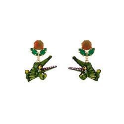 Faune En Folie Marbled Resin & Crocodile Earrings | ADFO1051