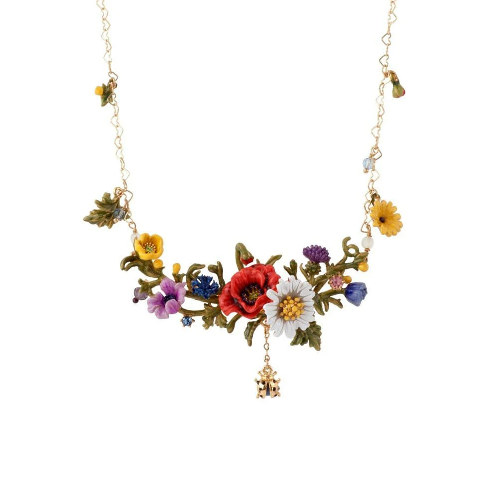 Floraisons Sauvages Medium Flower Bed W/Poppy & Daisy Necklace | ADFS3021