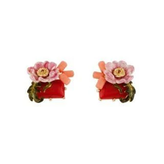 Eclatante Discrétion Primrose, Orange Crystal Stone Earrings | AEED101T/1