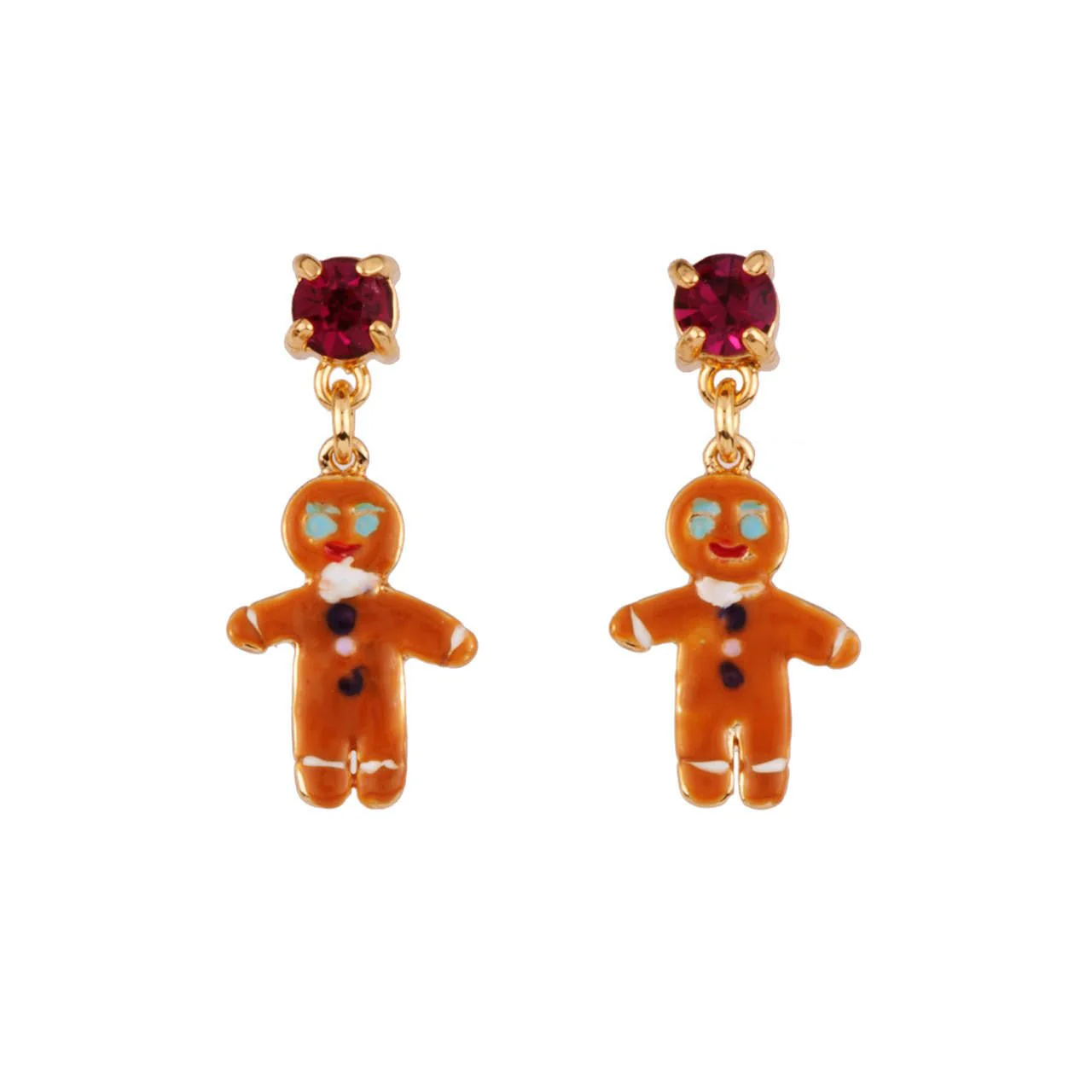Il Était Une Fois Gingerbread With Red Crystal Earrings | AEIL103T/1