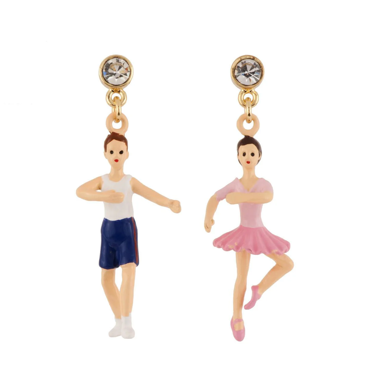 Les Petits Rats Crystals & Ballet Dancers Making A "Retiré" Step Earrings | AEOP101T/1