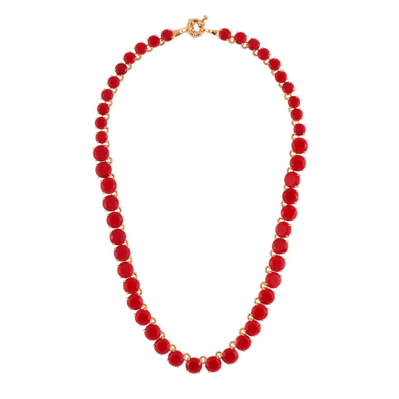 La Diamantine Multi Stones Vermillion Red Necklace | AFLD3321