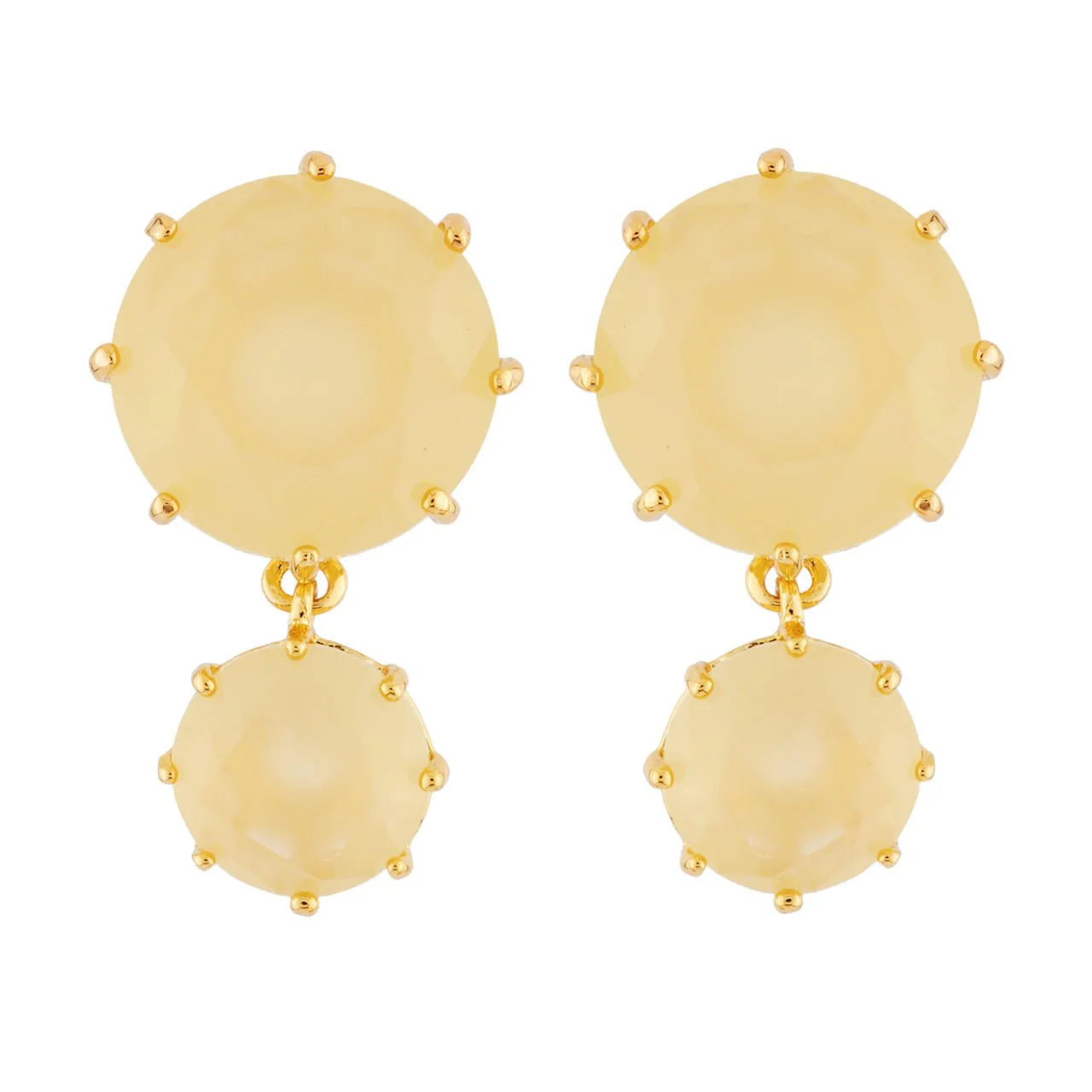 La Diamantine 2 Round Stones Citrine Earrings | AHLD1371