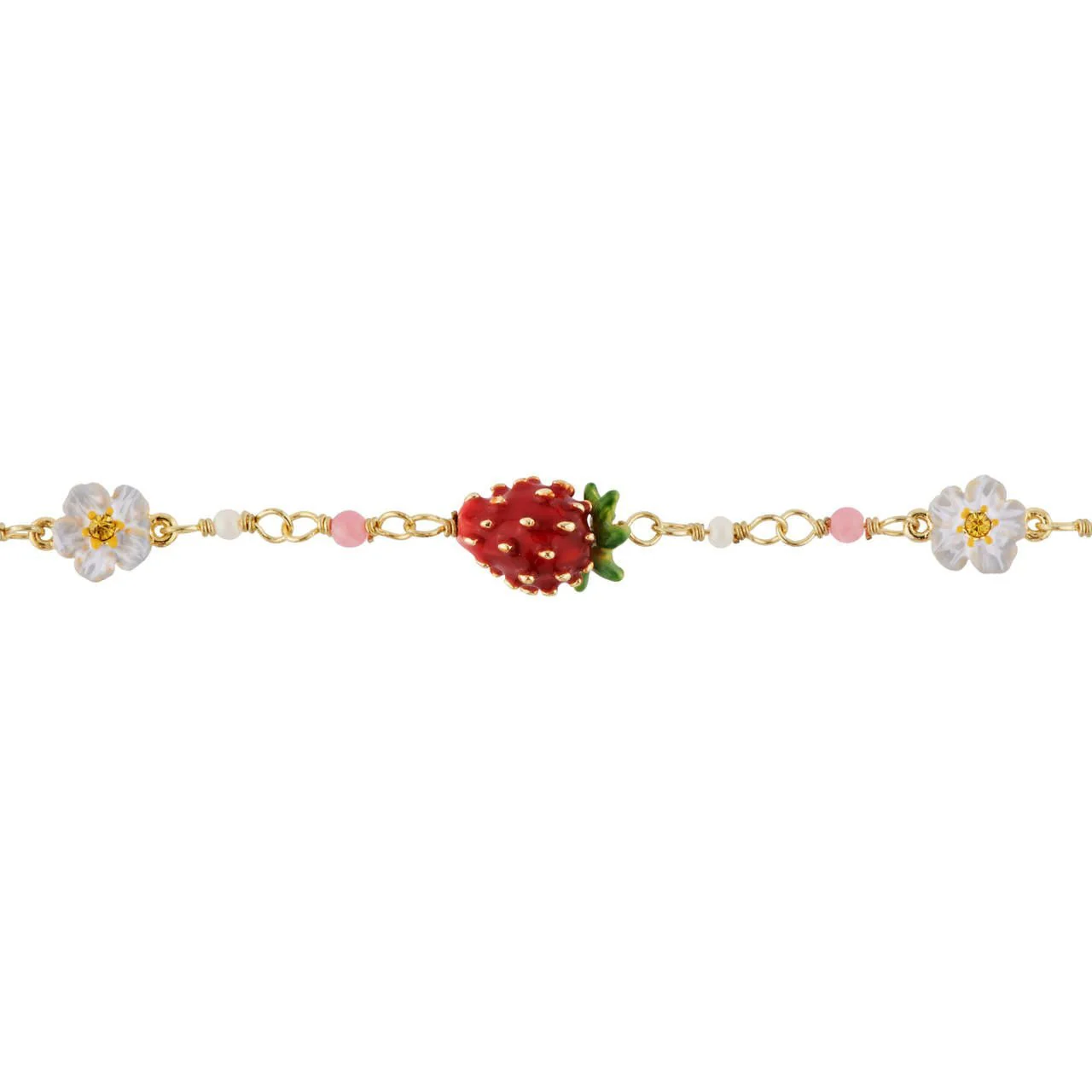 Small Strawberries And White Flowers Bracelet | AHPO2021 - Image 2