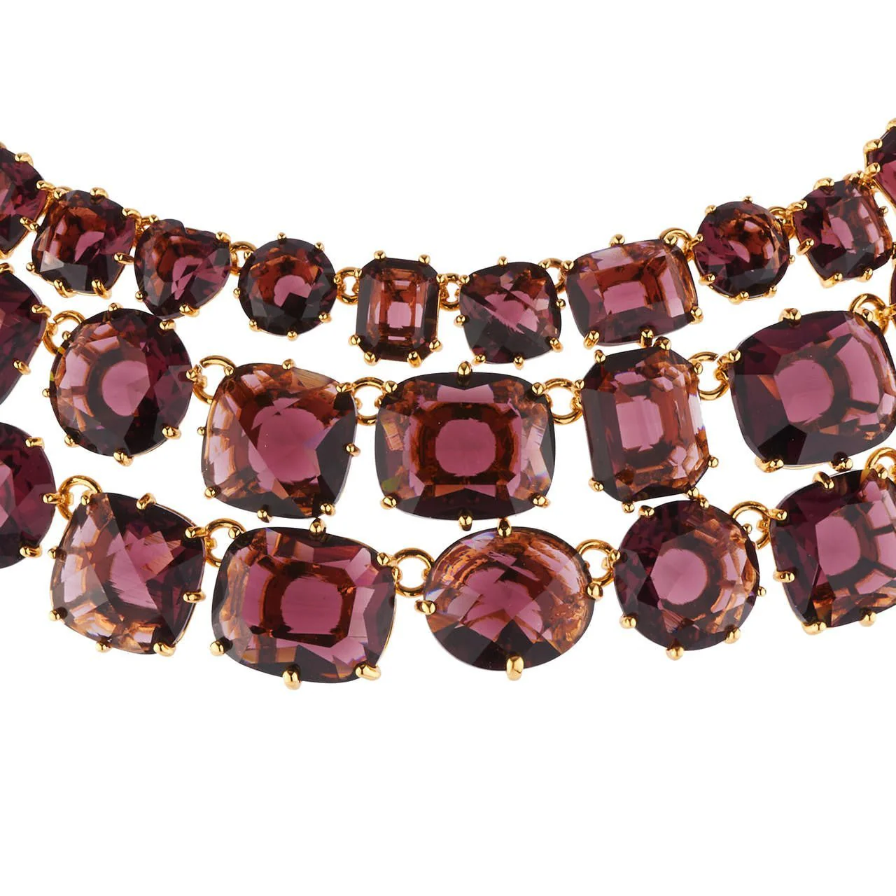 Plum Three Row La Diamantine Luxurious Necklace | AILD3171 - Image 2