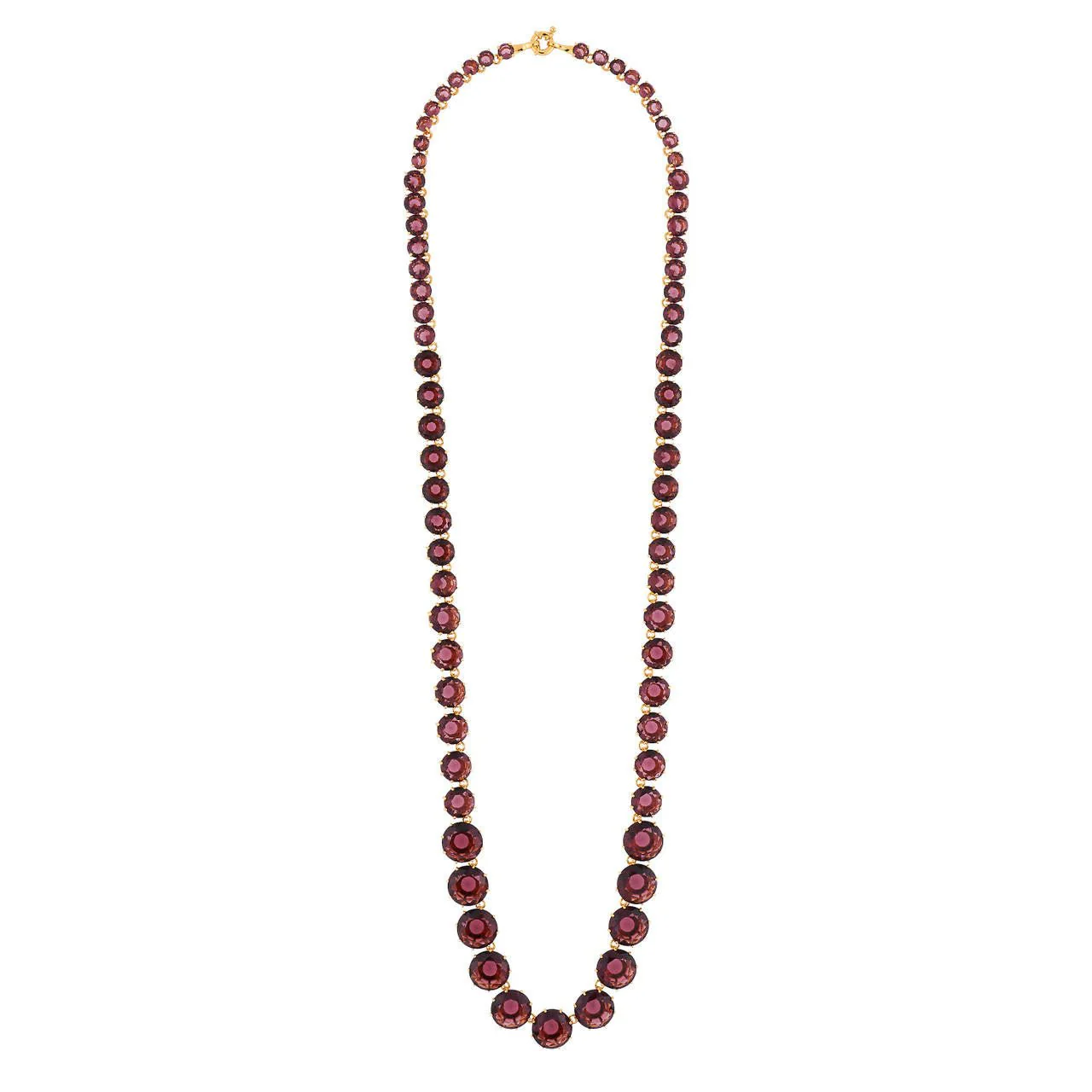 Plum Round Stones La Diamantine Luxurious Long Necklace | AILD3191