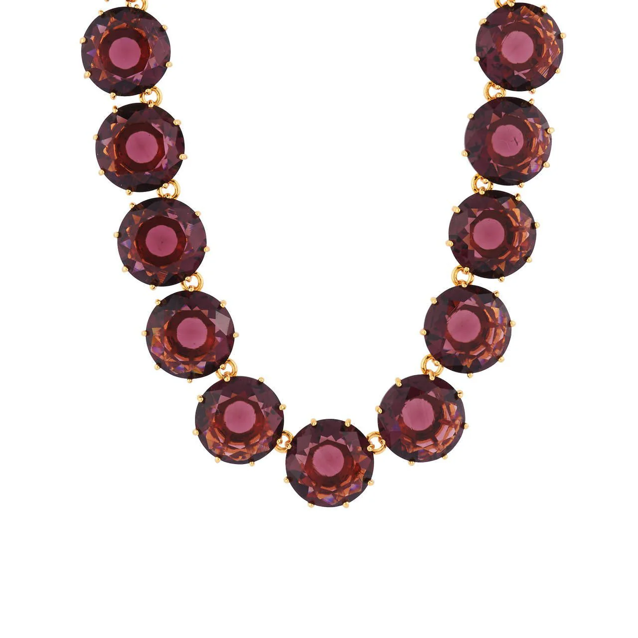 Plum Round Stones La Diamantine Luxurious Long Necklace | AILD3191 - Image 2