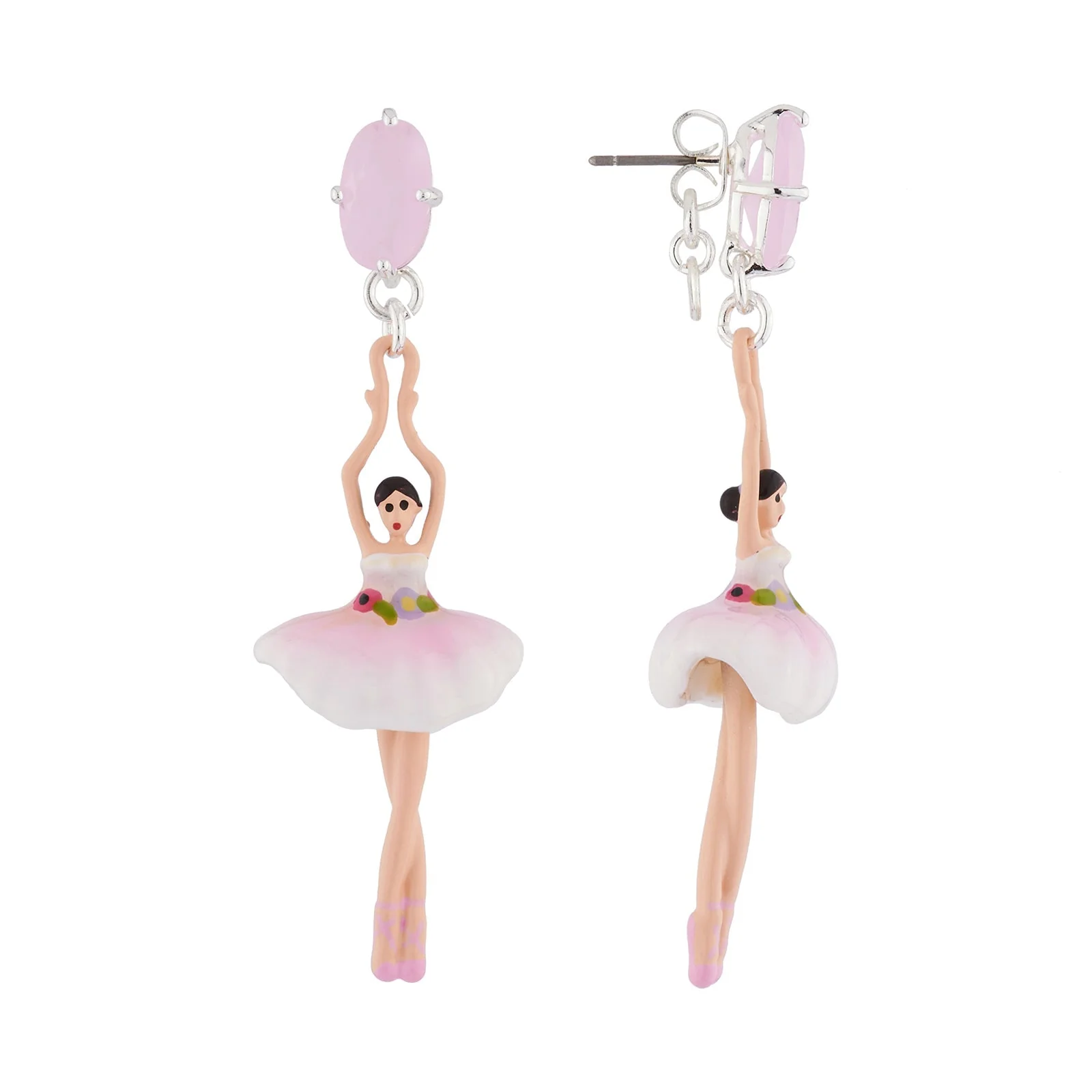 Pas de Deux Silver Pink Earrings | AJDD1152 - Image 2