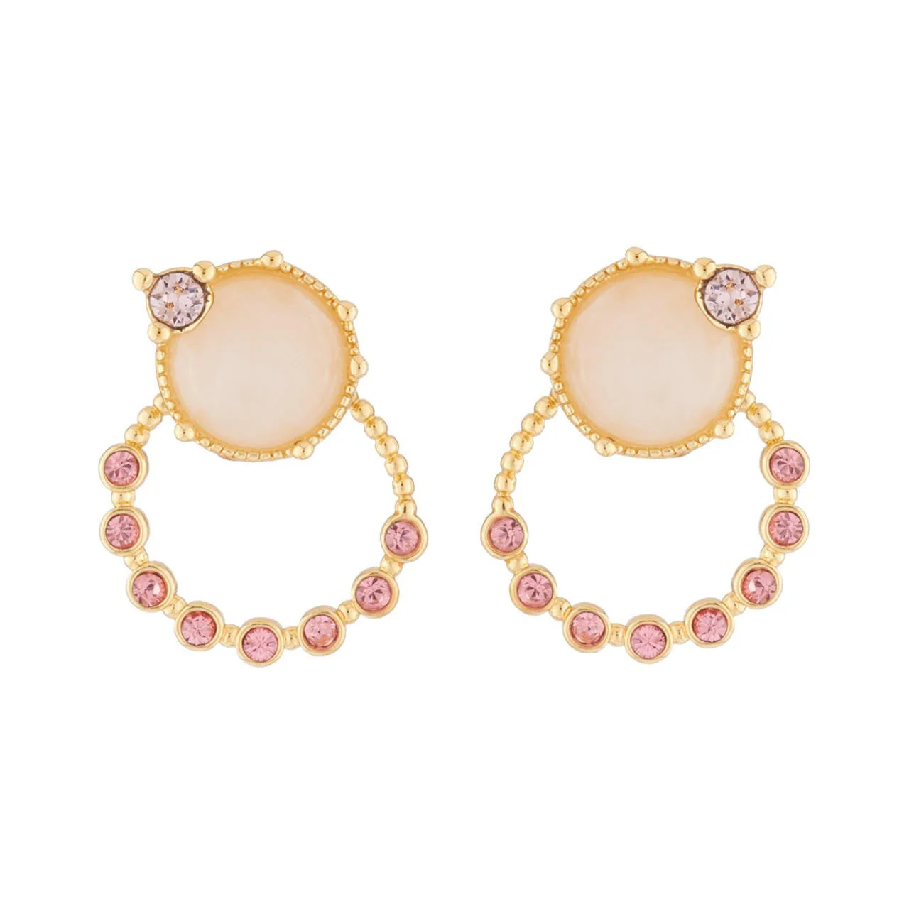 Ears With And Pink Tone Earrings | AJPF116