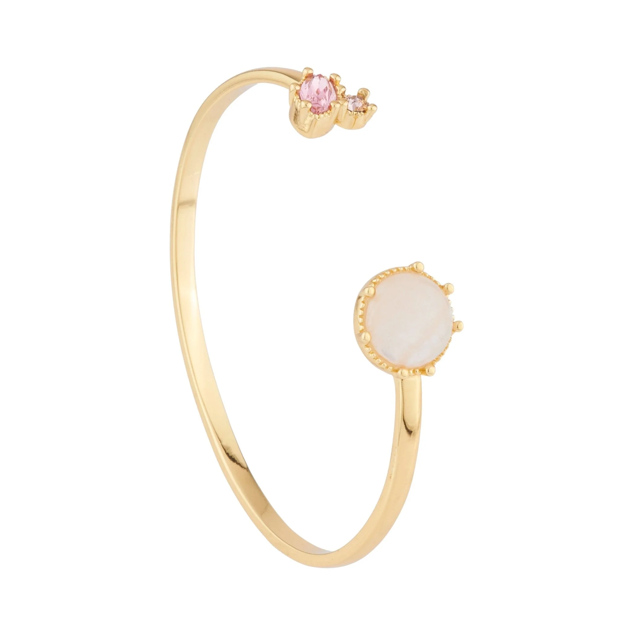 Bangle With Quartz And Pink Rhinestone Bracelet | Ajpf201/11 - Image 2