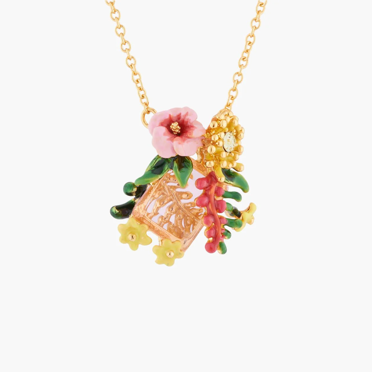 Kangaroo Paw On Faceted Stone Pendant Necklace | AKEP302