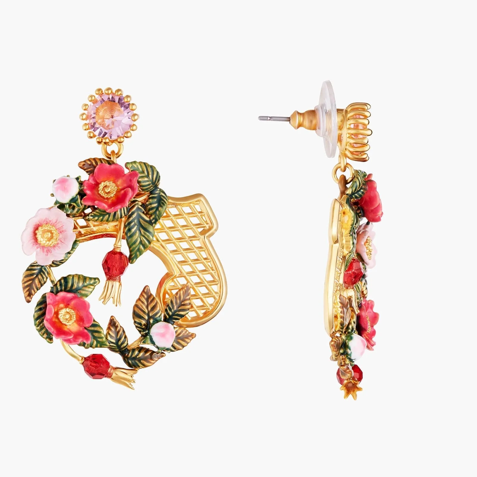 Rose Bush On Trellis Earrings | AMAR1021 - Image 3