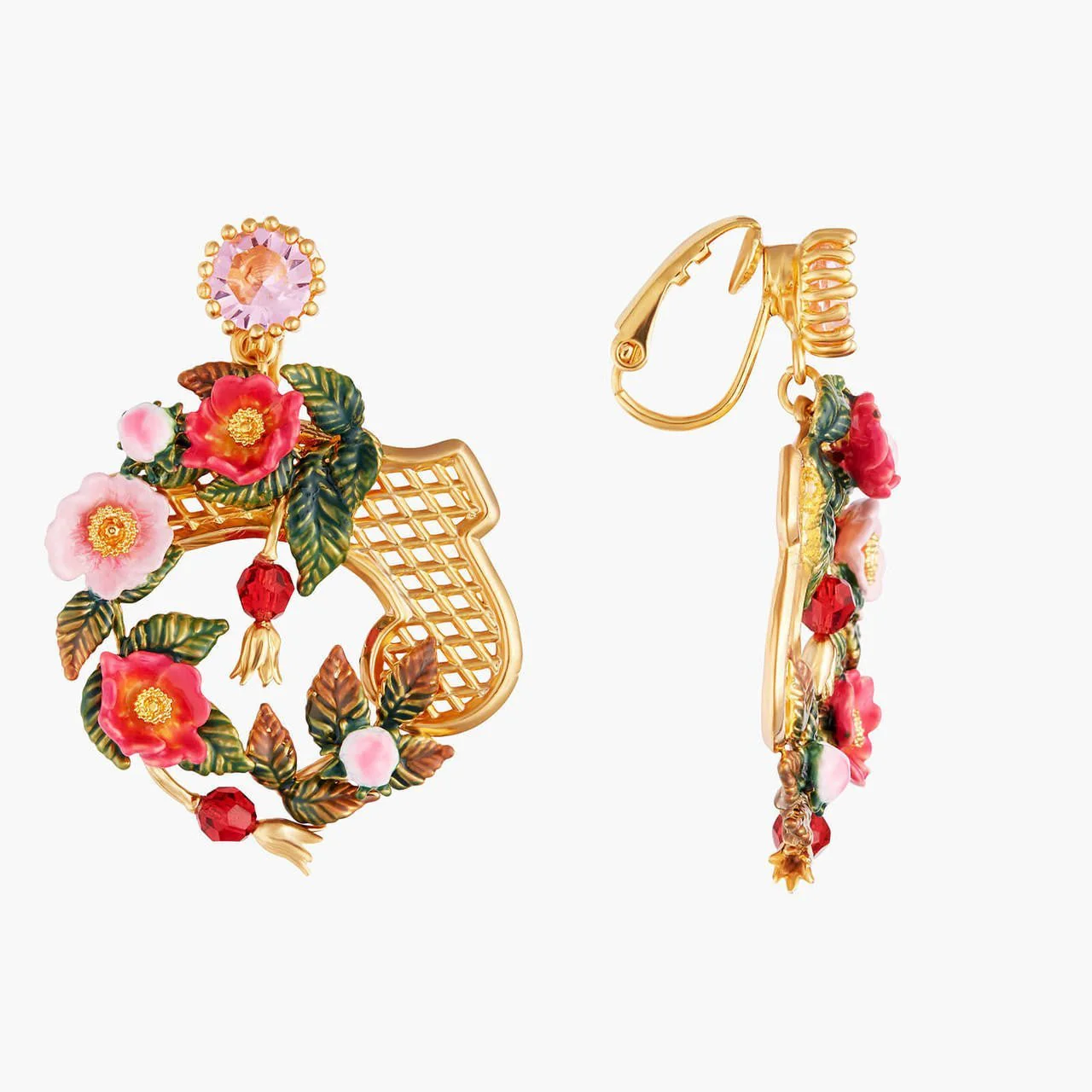Rose Bush On Trellis Earrings | AMAR1021 - Image 4