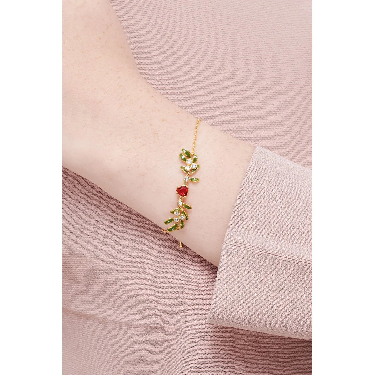 Heart Mistletoe Thin Bracelet | AMSC2011 - Image 2
