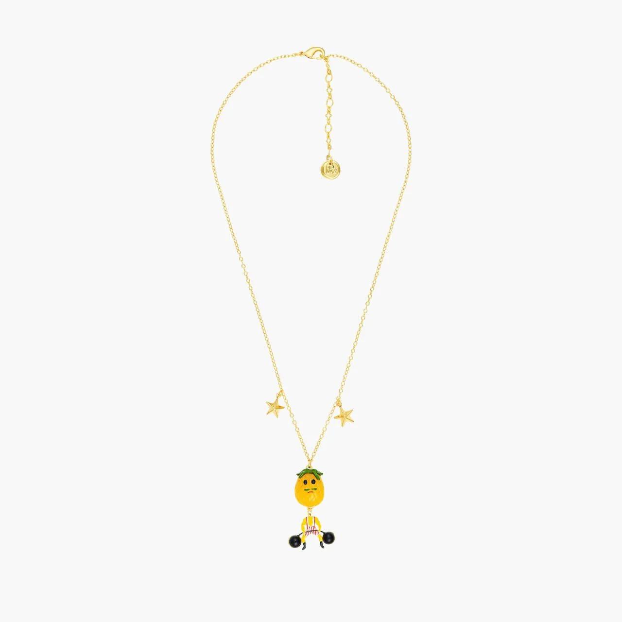 Fruit Circus Pineapple Weight Lifter Pendant Necklace | ANFC3061 - Image 3