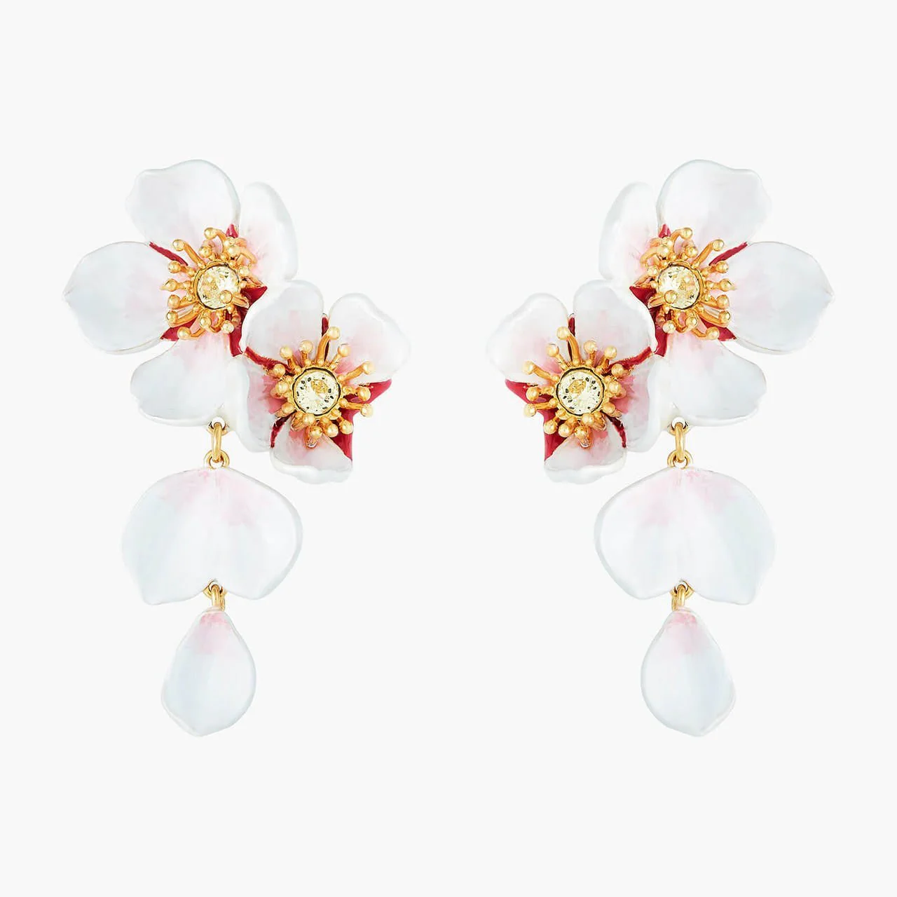 White Cherry Blossom Dangling Earrings | ANHA1091