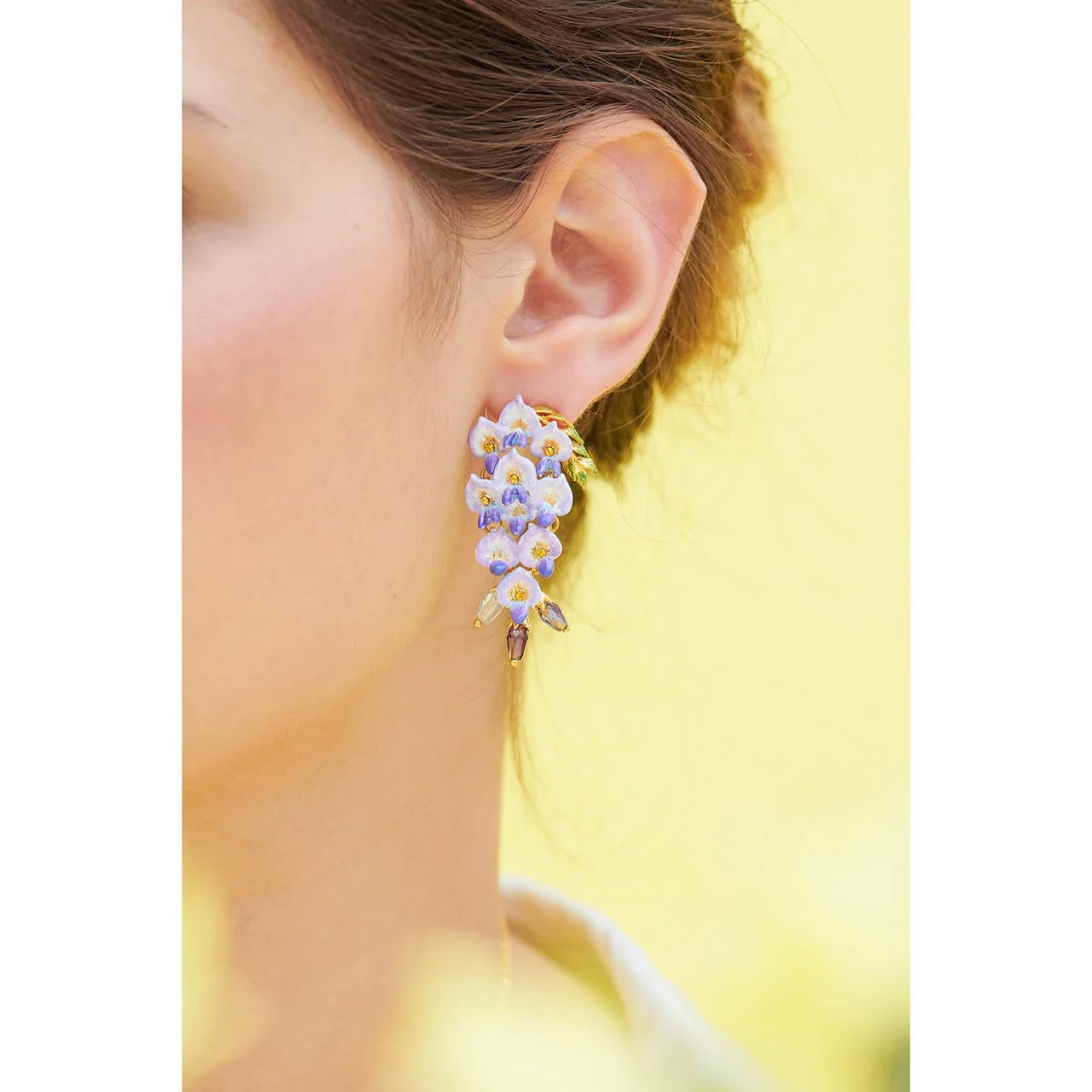 Wisteria Flower Dangling Earrings | ANOF102C/1 - Image 2