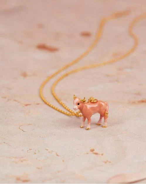 Chinese New Year Buffalo Pendant Thin Necklace | ANOX3011 - Image 2