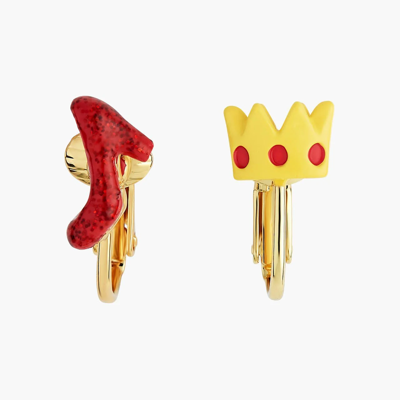 Theé Toto & Dorothy Shoe And Crown Asymmetrical Earrings | ANOZ112C/1
