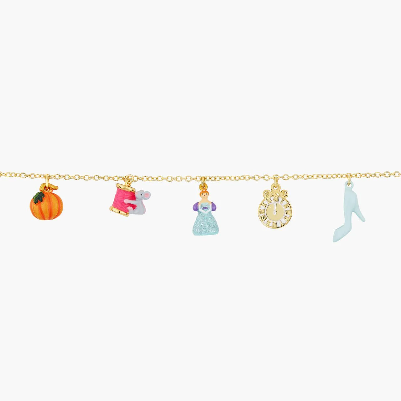 Pumpkin, Spool Of Thread And Mouse, Cinderella, Clock And Slipper Charm Bracelet | AOCE2011 - Image 2
