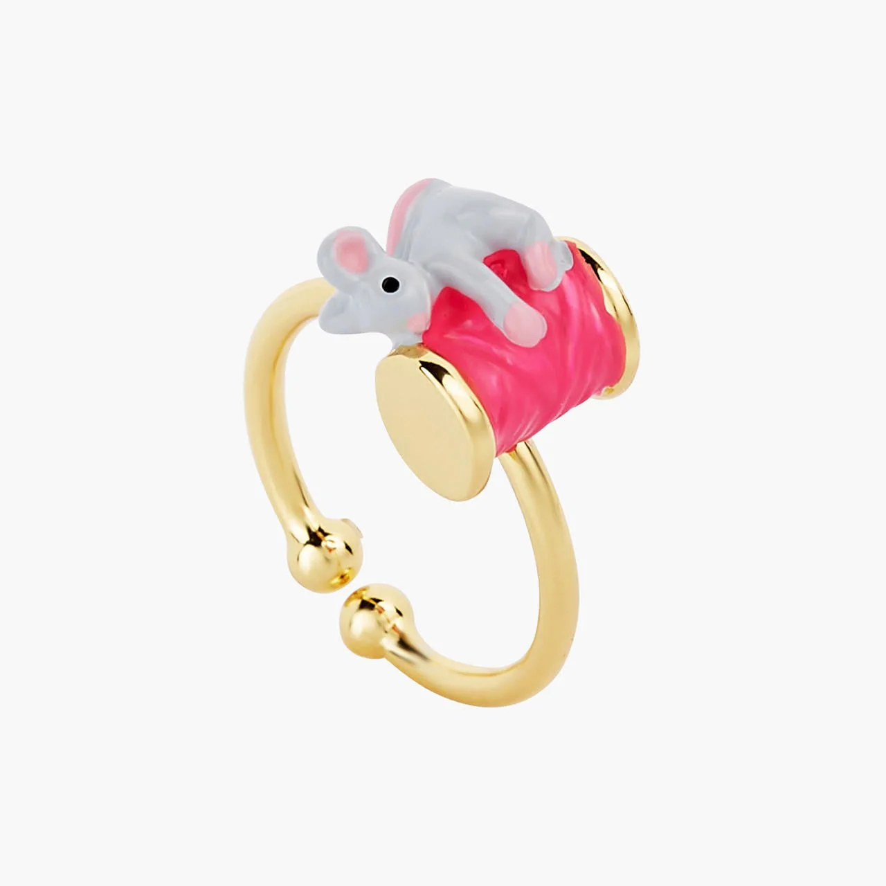 Mouse And Spool Of Thread Adjustable Ring | AOCE6031 - Image 3