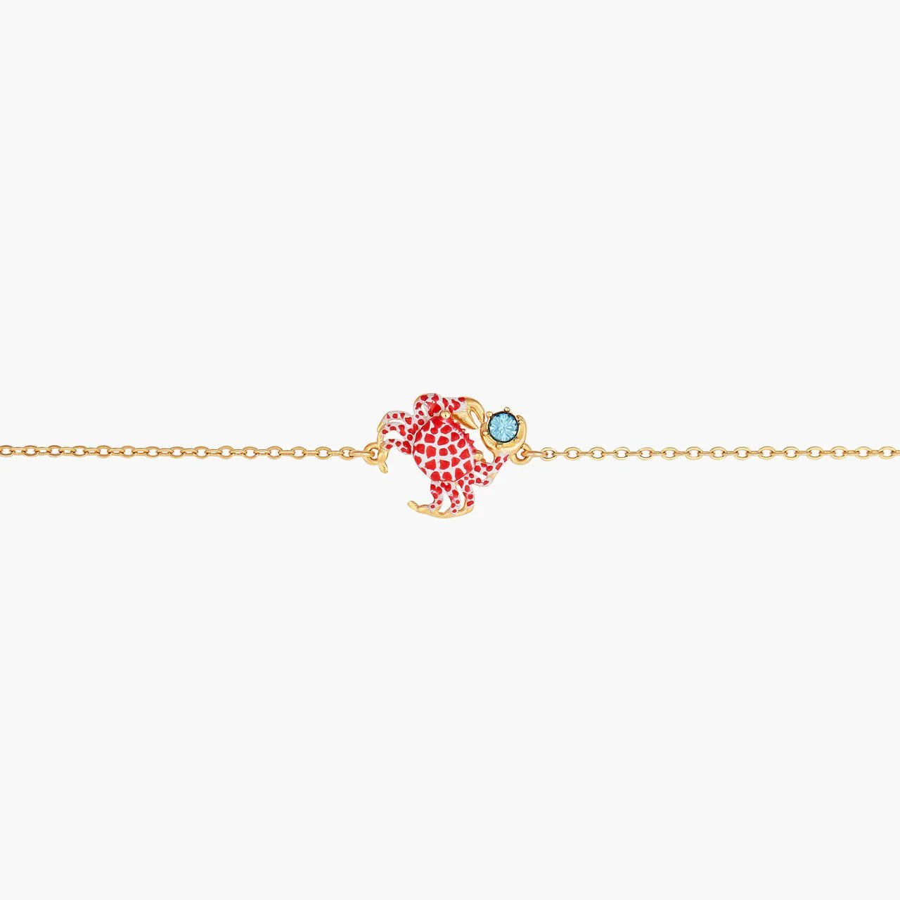 Scarlet Crab And Blue Faceted Crystal Thin Bracelet | AOGL2031 - Image 2