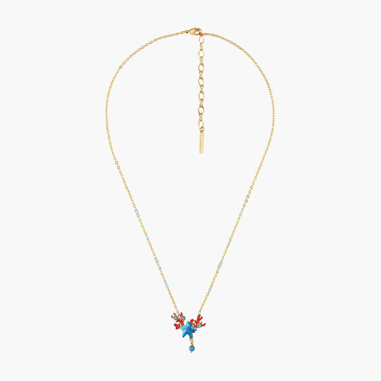 Blue Starfish And Red Coral Pendant Necklace | AOGL3031 - Image 2