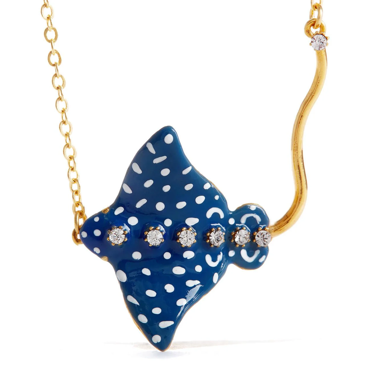 Speckled Blue Eagle Ray Pendant Necklace | AOGL3071 - Image 3