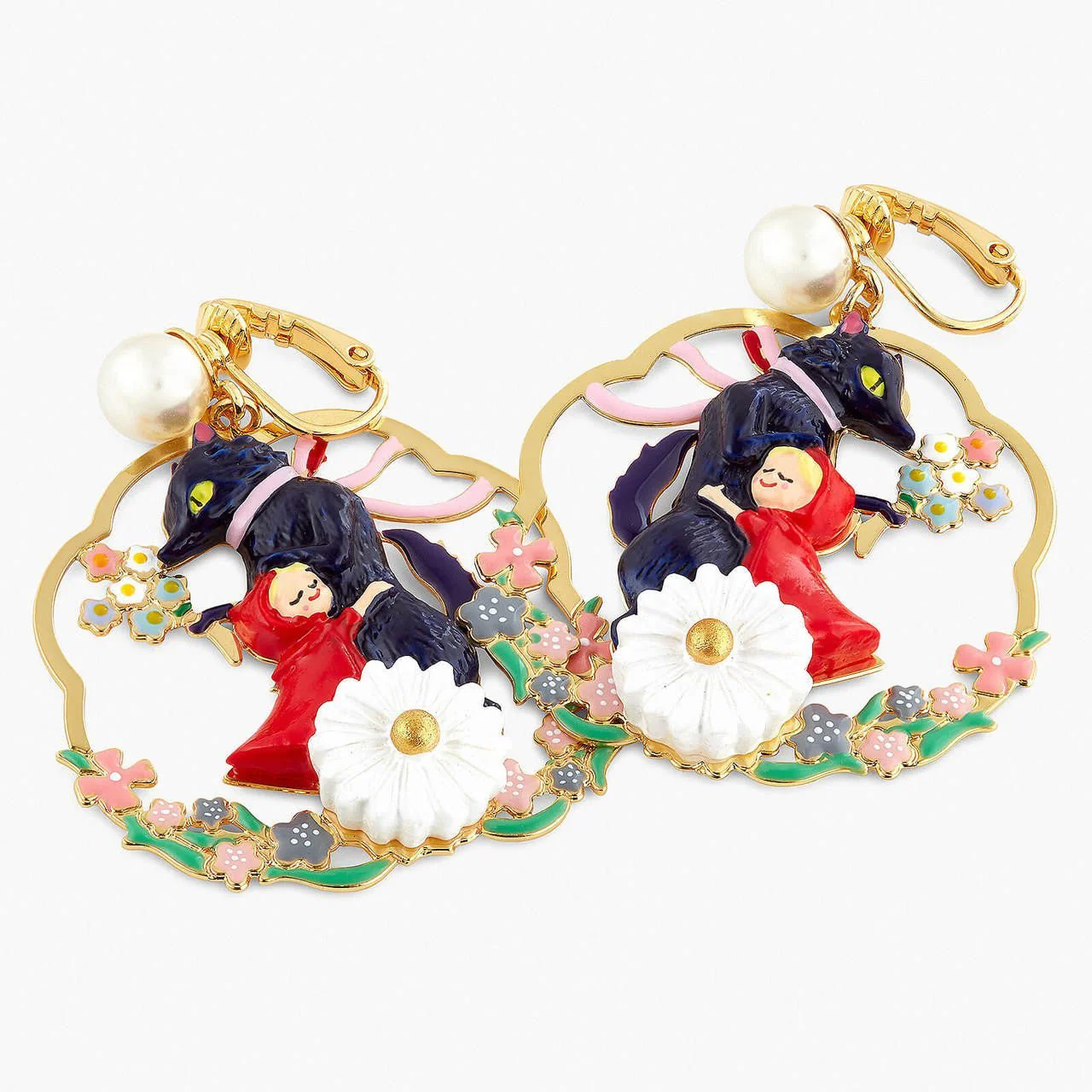 Big Bad Wolf And Little Red Riding Hood Hoop Earrings | APBB1011 - Image 3