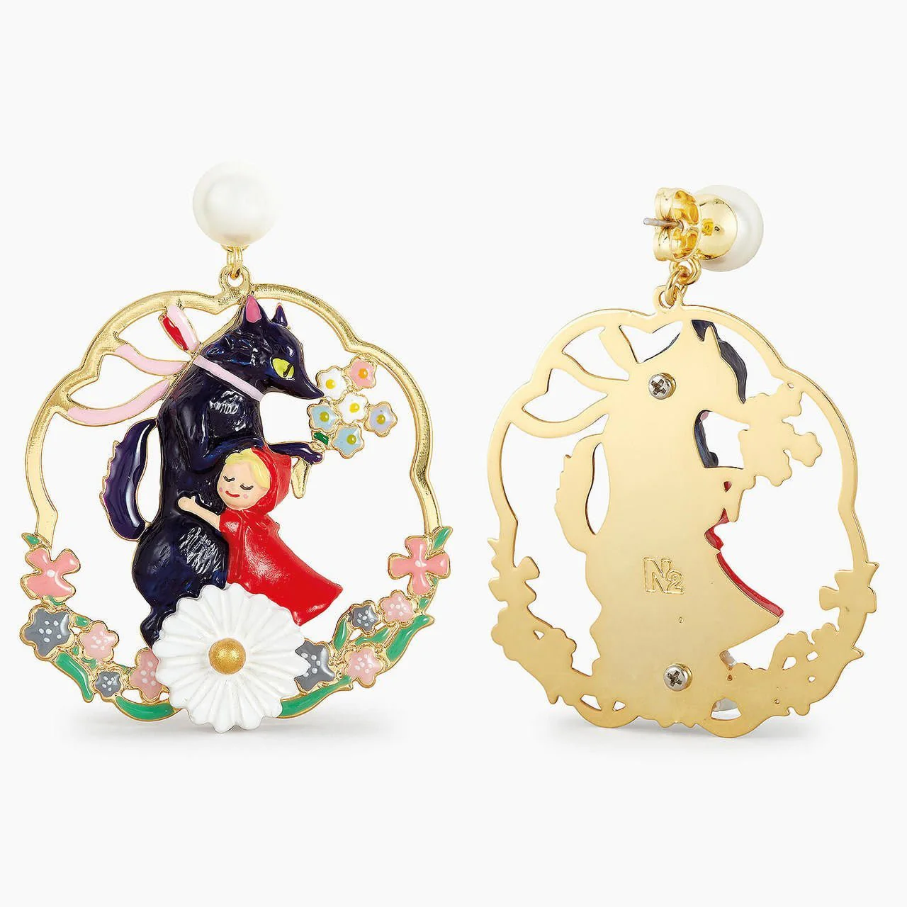 Big Bad Wolf And Little Red Riding Hood Hoop Earrings | APBB1011 - Image 5