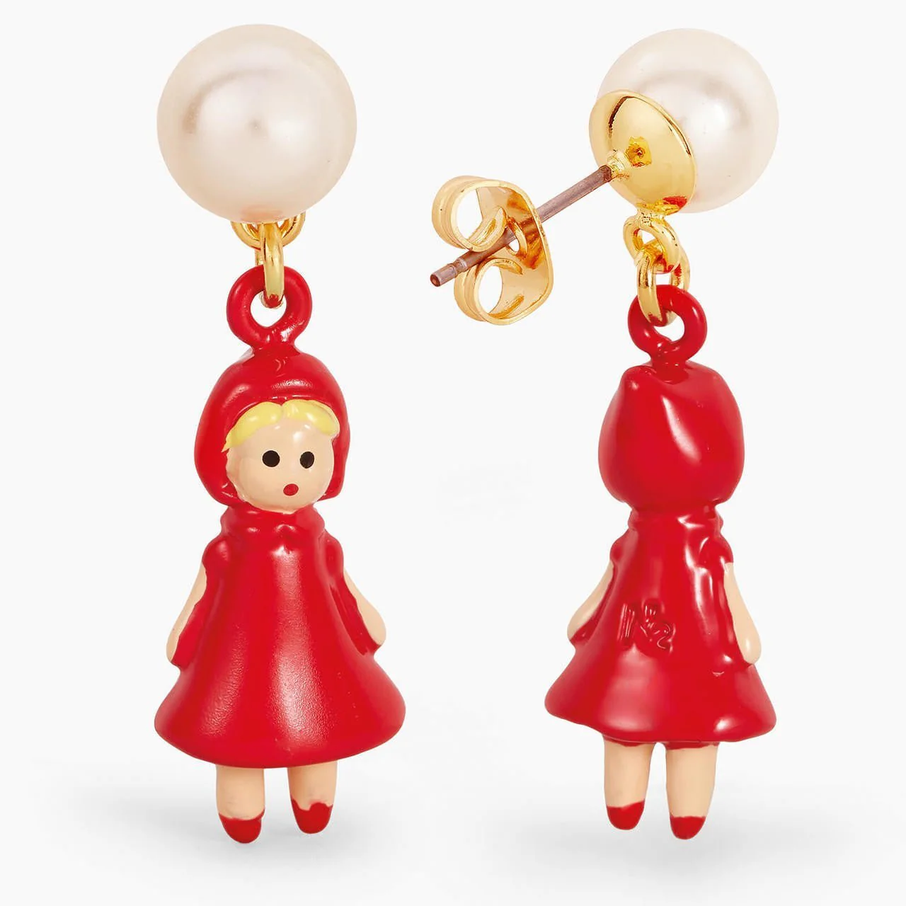 Pearl, Little Red Riding Hood Earrings | APBB1091 - Image 3