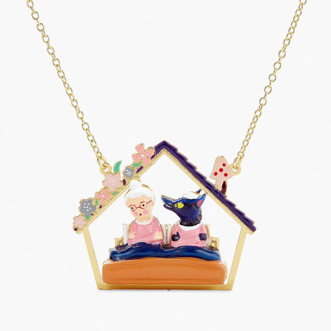 Grandmother And Big Bad Wolf Pendant Necklace | APBB3051 - Image 3