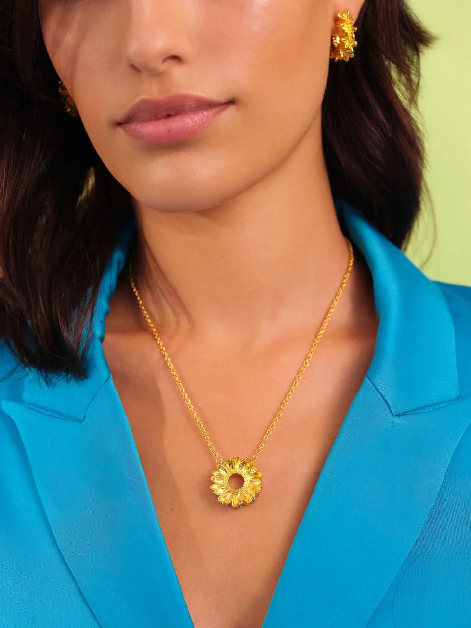 Sunflower Pendant Necklace | APCO3111 - Image 2