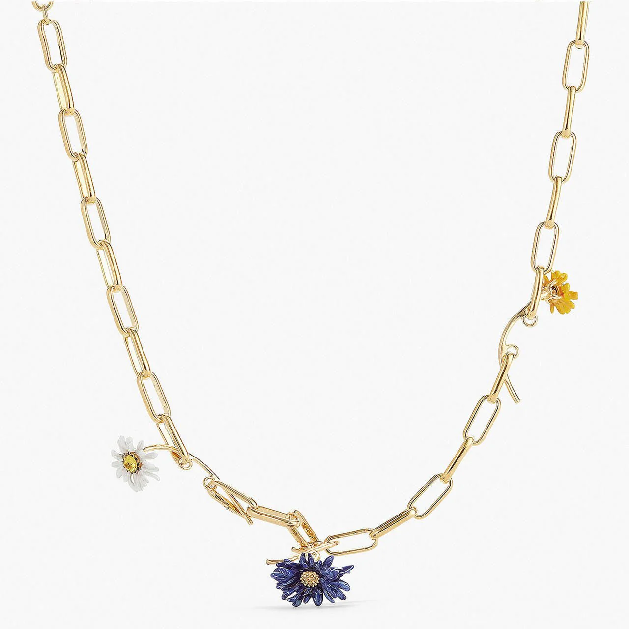 Multicolour Flowers And Thin Chain Necklace | APCP3091