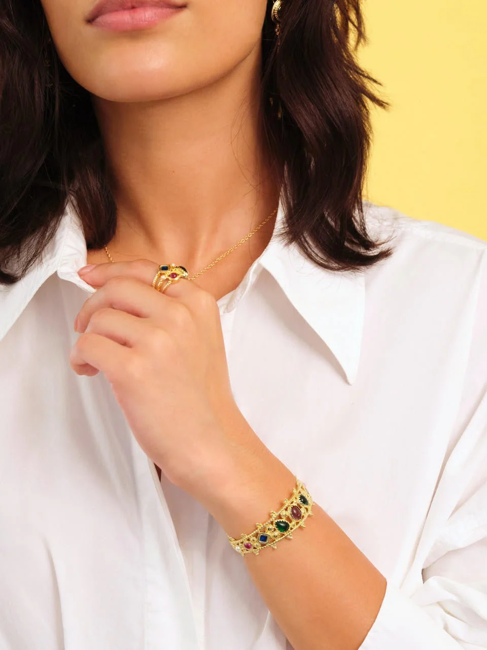 Coloured Stones Bangle Bracelet | APJS2011 - Image 2
