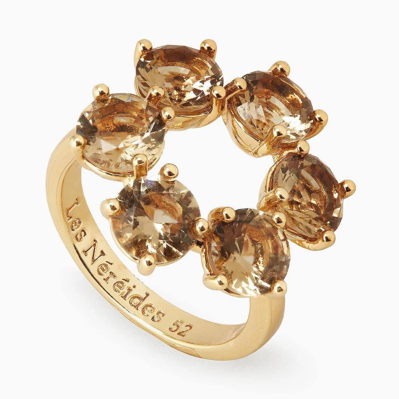 Golden Brown Diamantine 6 Stones Fine Ring | APLD6191