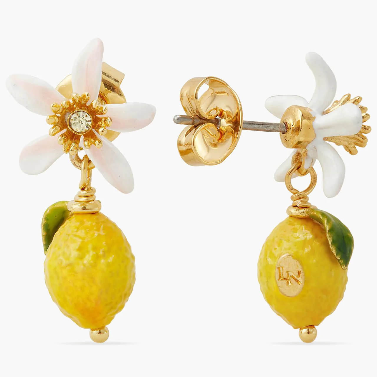 Lemon And White Flower Earrings | APMI1041 - Image 4