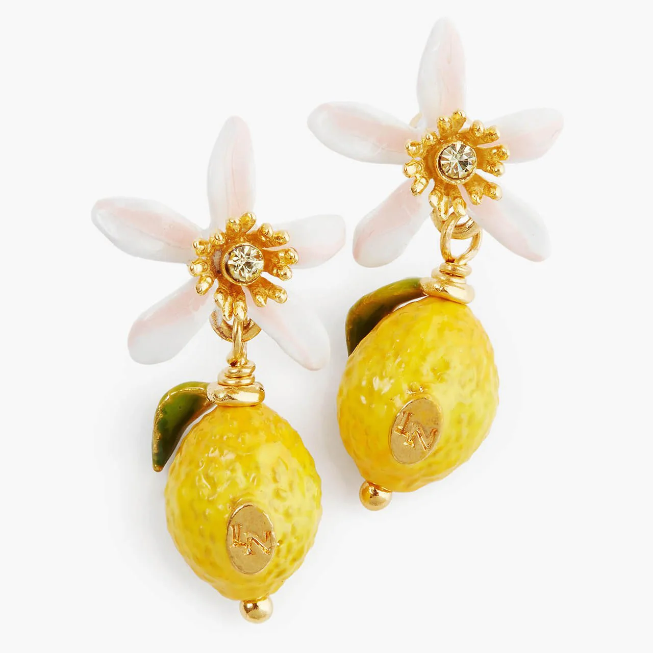 Lemon And White Flower Earrings | APMI1041 - Image 5