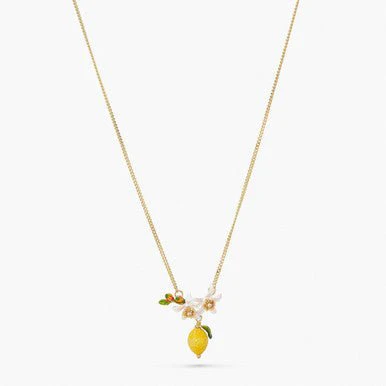 Lemon, Flower Bud And Lemon Blossom Necklace | APMI3031 - Image 6