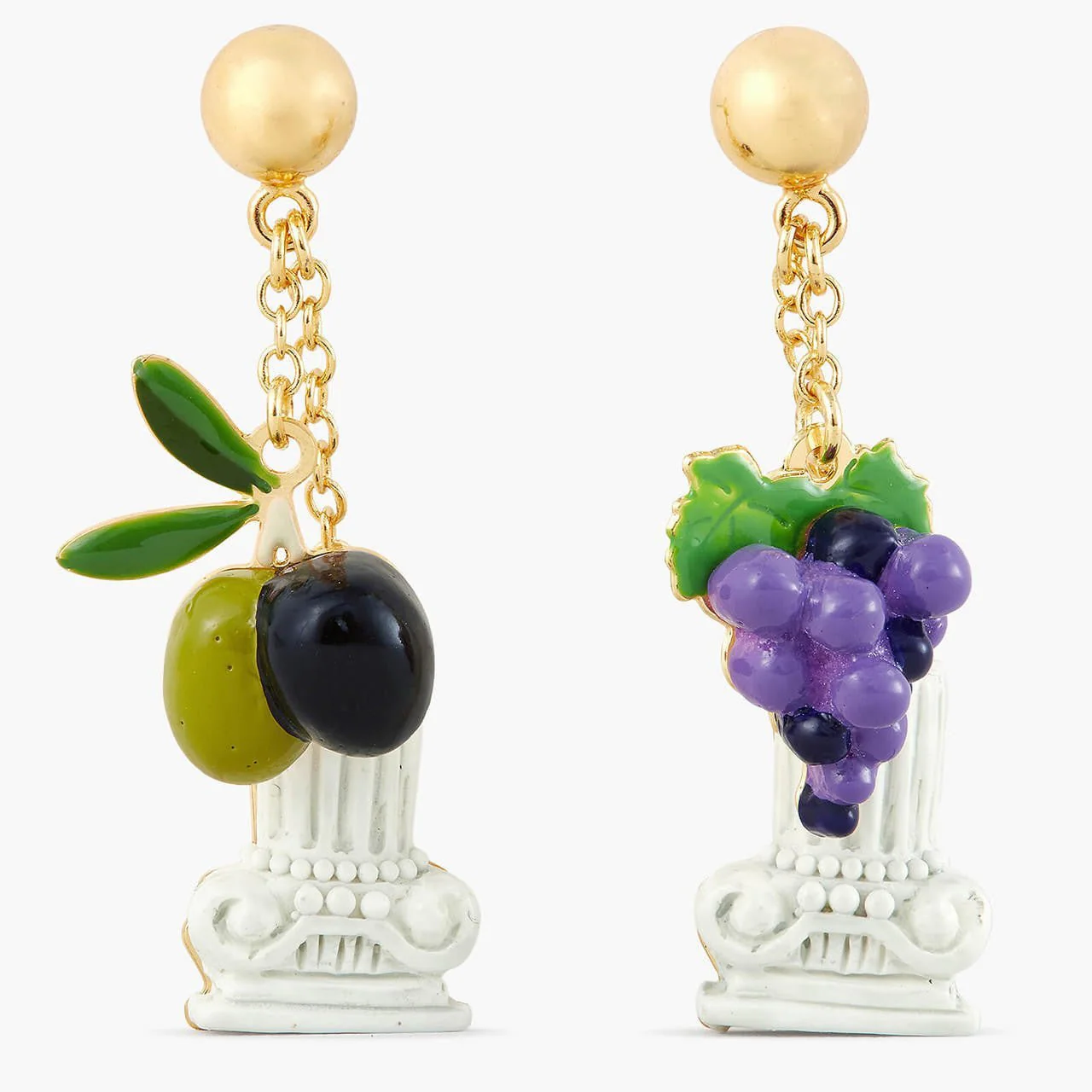 Column, Grapes And Olive Post Earrings | APPD1081 - Image 4