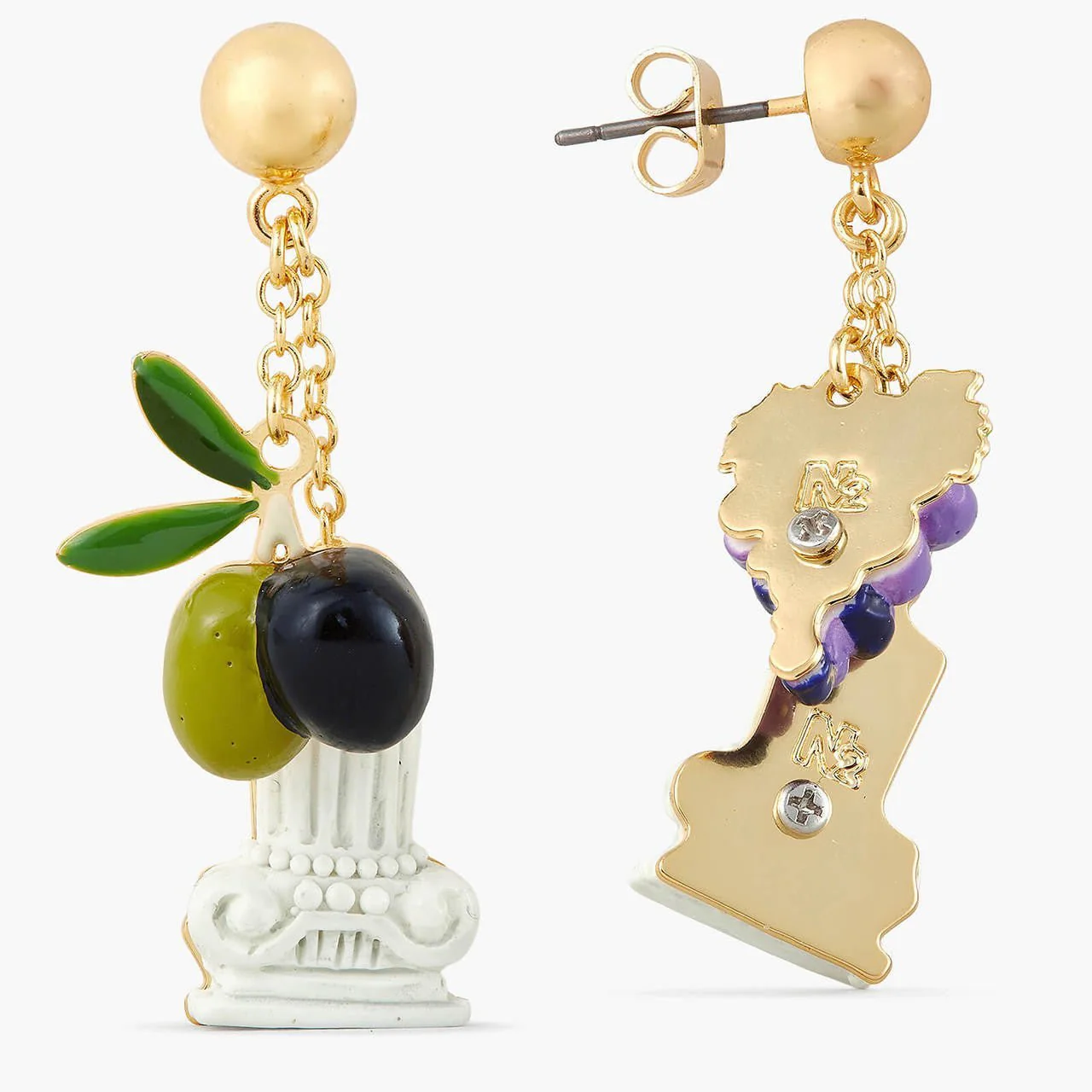 Column, Grapes And Olive Post Earrings | APPD1081 - Image 5