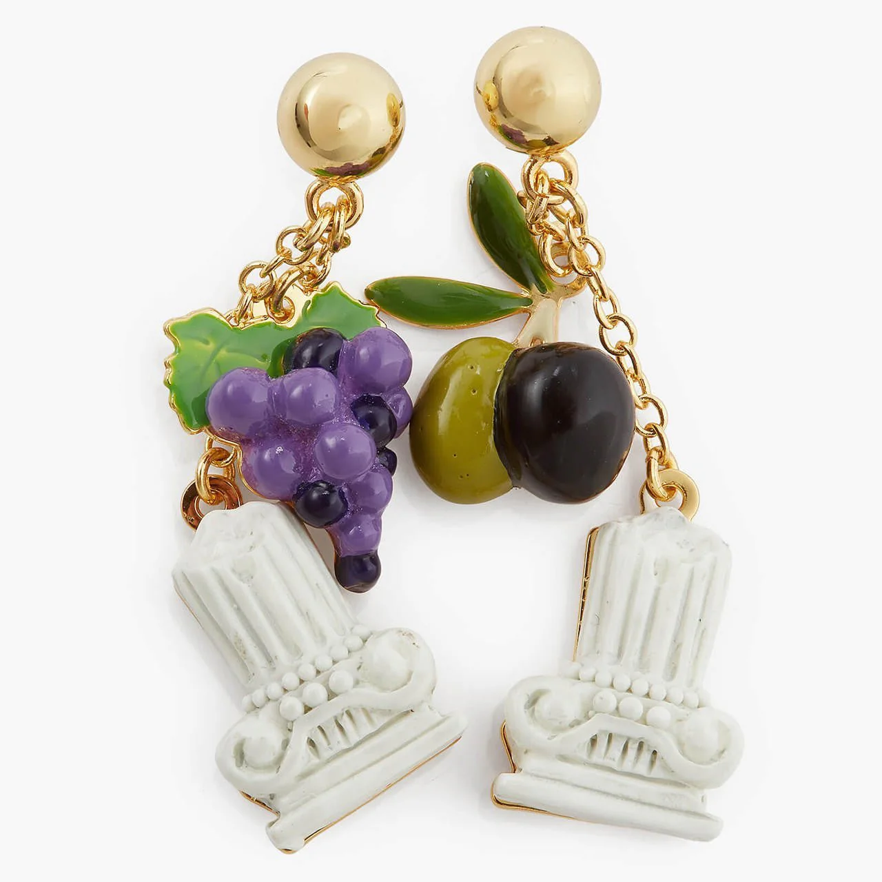 Column, Grapes And Olive Post Earrings | APPD1081 - Image 6