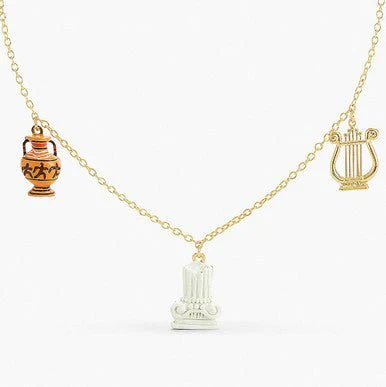 Amphora, Column And Lyre Long Necklace | APPD3091 - Image 5