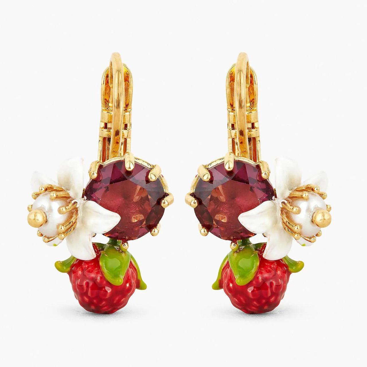 Raspberry And Flower Earrings | APVE1031