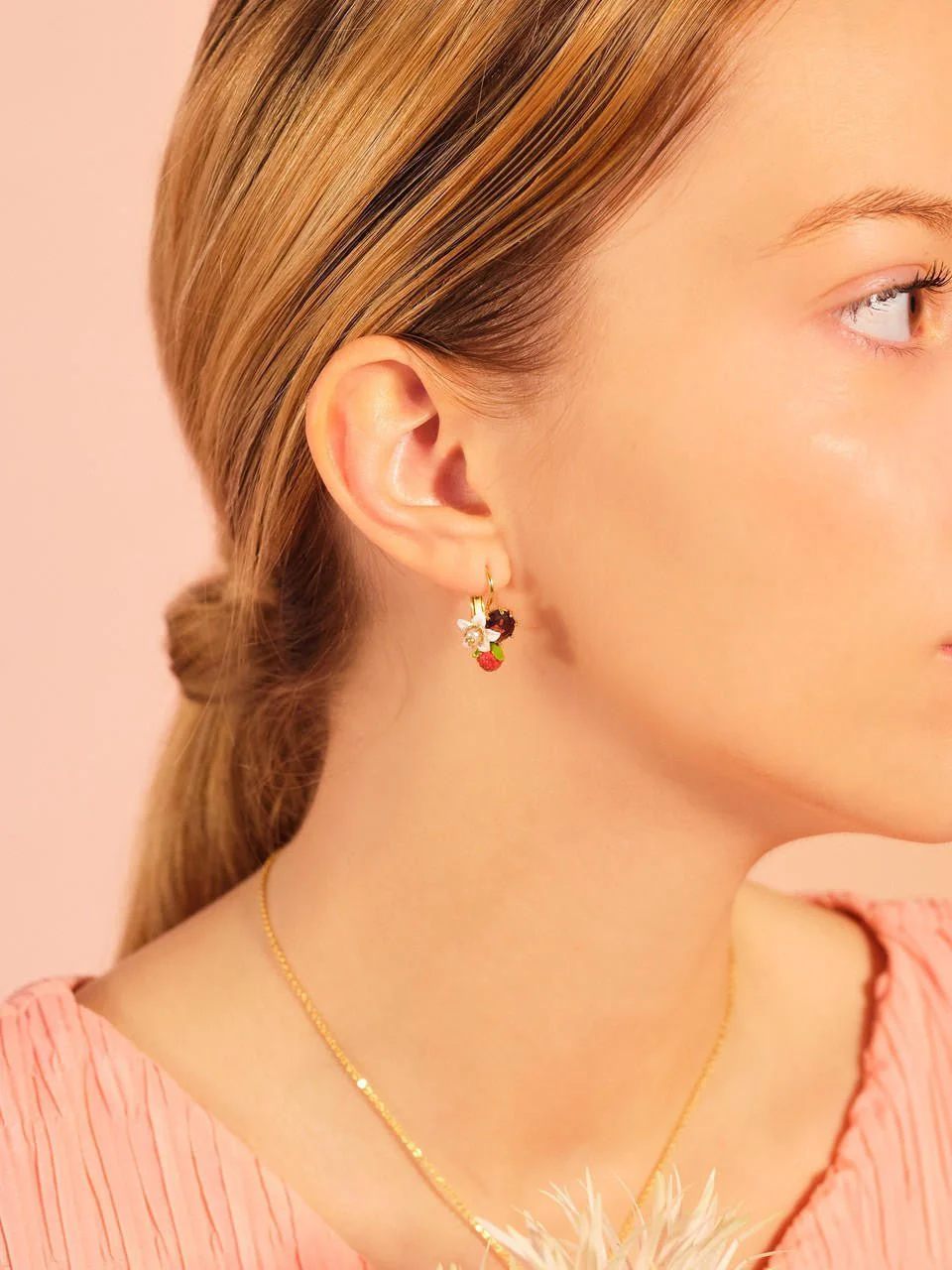 Raspberry And Flower Earrings | APVE1031 - Image 2